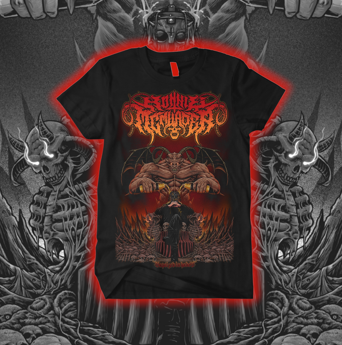 Ronnie McMurder - Baptized in Hades album cover t-shirt